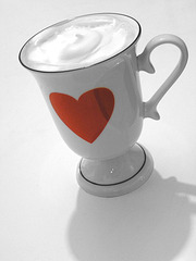 heart on a cup