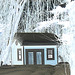 Petit chalet solitaire parmi la neige immaculée /   Small chalet among the immaculate snow - Quebec / CANADA - Effet négatif / Negative artwork with photofilter
