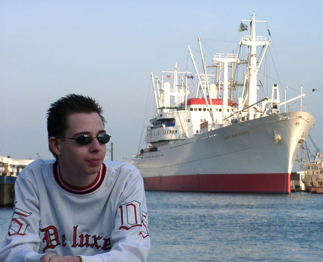 Pierre in front of "Cap San Diego"
