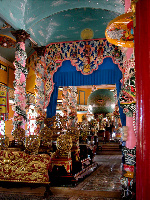 Inside the Cao Dai Church in Tây Ninh