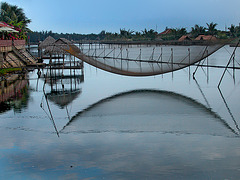 Fishing net at the Thu Bon River side