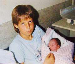 Me holding Pierre (Juni 1986)