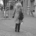 Aladin Swedish blond Lady in hammer heeled boots /  Blonde Suédoise en bottes à talons marteaux - Helsingborg / Suède.  22 Octobre 2008  - B & W