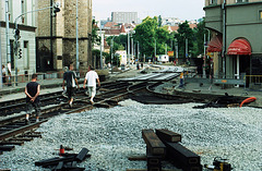 Tram Track Reconstruction, Picture 2, Albertov (Nadrazi Vysehrad), Prague, CZ, 2007