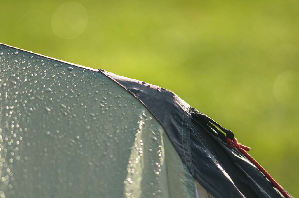 Raindrops falling on my tent