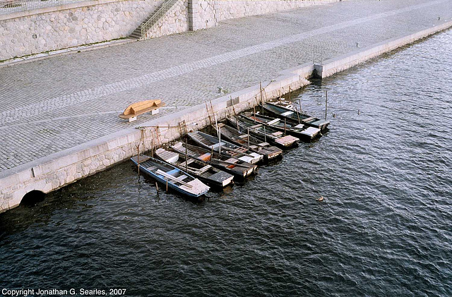 Rowboats In The Vltava, From Palackeho Most, Prague, CZ, 2007