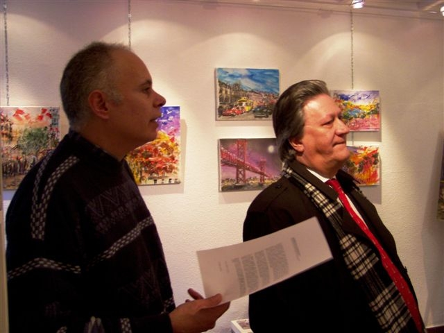 Espaço AmArte, painter Carlos Alexandre (left) exhibition