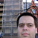 Day #046: Me, sceptically in front of the scaffolding
