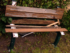 A bench. Destructed
