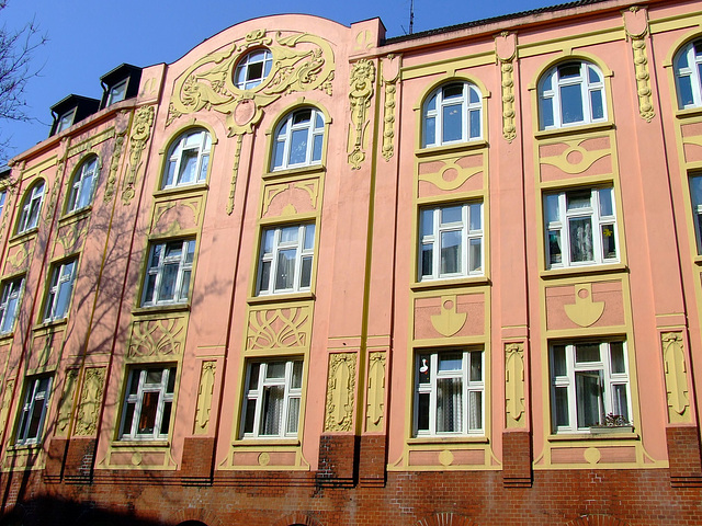 Old building with renovated front