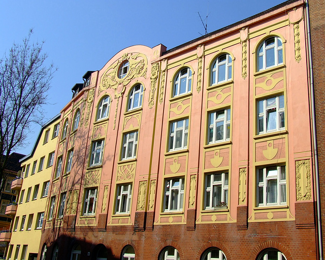 Old building with renovated front