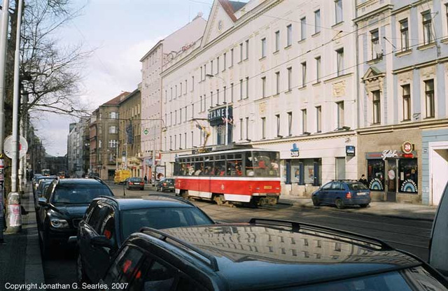 DPP #8603 Passing Hotel Beranek, Belehradska, Prague, CZ, 2007
