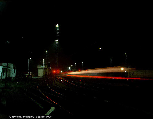 Train Head And Marker Light Streaks, Cercany, Bohemia(CZ), 2006
