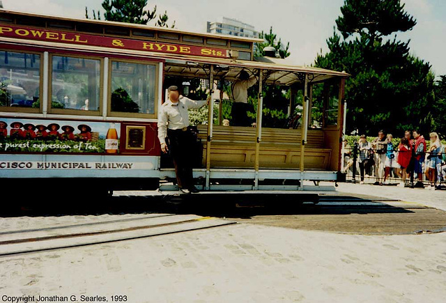 Cable Car On Turntable At Beach, Picture 1, San Francisco, CA, USA, 1993