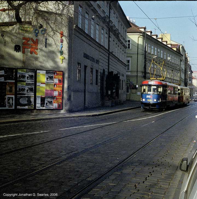 Lomo 135BC Action Shot Of Trams On Ujezd, Shot 2, Prague, CZ, 2006