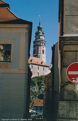 Krumlovsky Vez Framed By Alley, Cesky Krumlov, South Bohemia (CZ), 2006