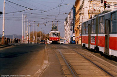 Trams, Palackeho Namesti, Prague, CZ, 2005