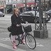 Readhead Danish mature Lady biker in colourful pale high-heeled boots