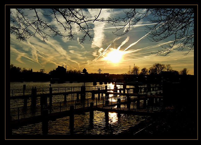 Sunset over *Kiel-Holtenau*.