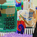 Colourful T-shirts negative illusion display  /  Woodstock. NY. USA.  July 21st  2008.