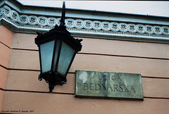 Bednarska Street Sign and Light, Warsaw, Poland, 2007