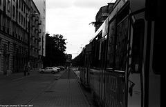 Waiting Tram at Politechnika, Picture 2, Warsaw, Poland, 2007