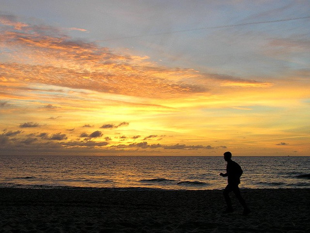 sunset jogger