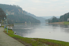 Frühjahrshochwasser bei Wehlen März 2009