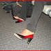 Black Lady in black & red hammer heels -  Noire sexy en beaux souliers à talons hauts rouge & noir