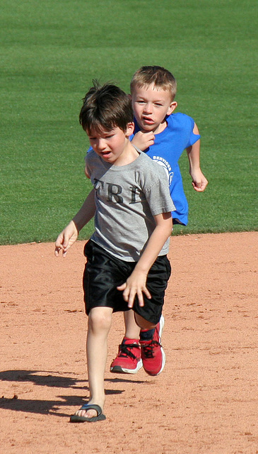 Kids Running The Bases at Hohokam Stadium (0726)