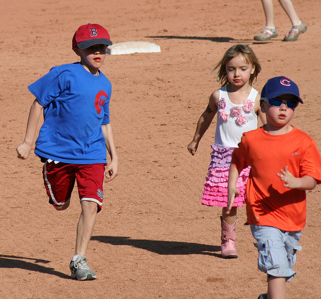 Kids Running The Bases at Hohokam Stadium (0854)
