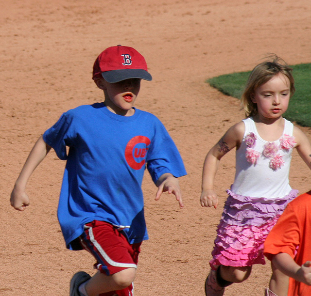 Kids Running The Bases at Hohokam Stadium (0855)