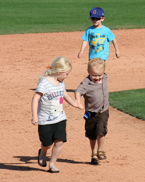 Kids Running The Bases at Hohokam Stadium (0809)