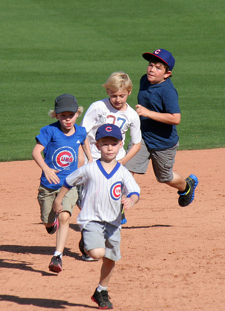 Kids Running The Bases at Hohokam Stadium (0840)