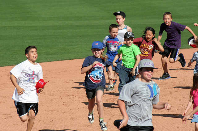 Kids Running The Bases at Hohokam Stadium (0775)