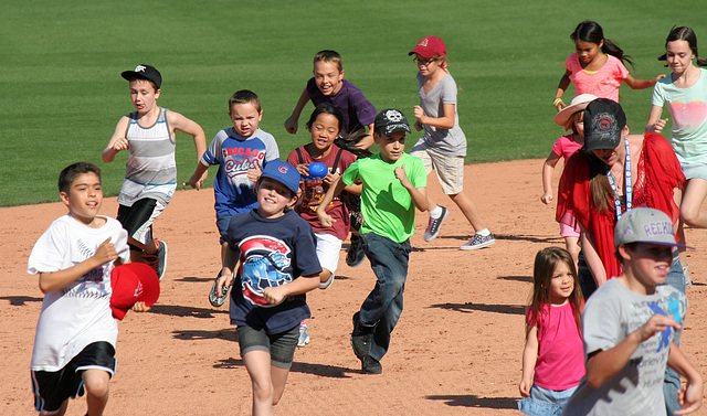 Kids Running The Bases at Hohokam Stadium (0776)