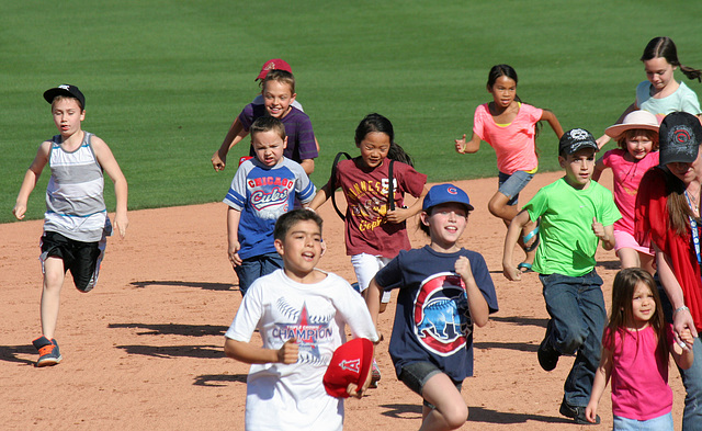 Kids Running The Bases at Hohokam Stadium (0777)