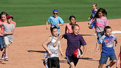 Kids Running The Bases at Hohokam Stadium (0782)