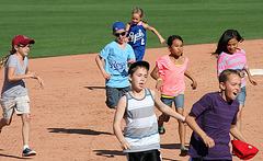 Kids Running The Bases at Hohokam Stadium (0783)