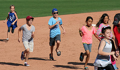 Kids Running The Bases at Hohokam Stadium (0784)