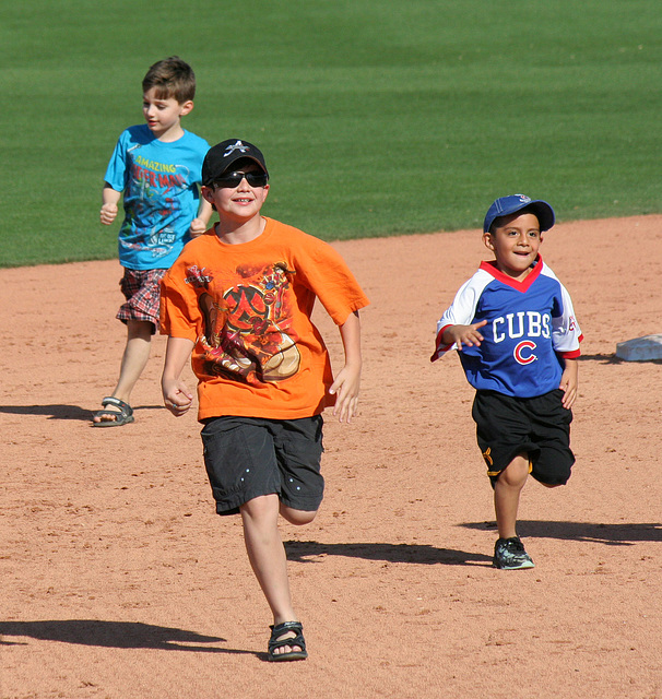 Kids Running The Bases at Hohokam Stadium (0796)