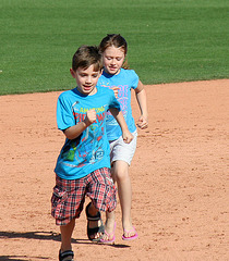 Kids Running The Bases at Hohokam Stadium (0800)