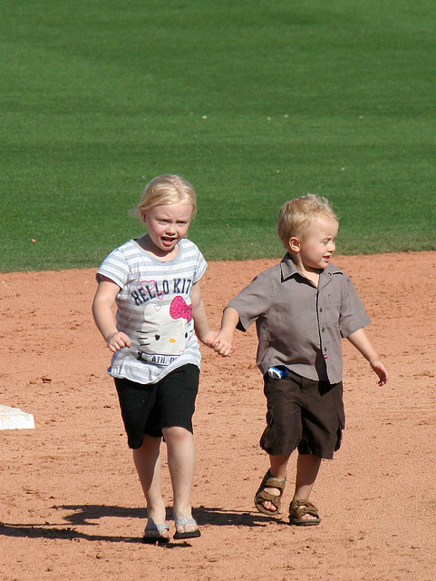 Kids Running The Bases at Hohokam Stadium (0806)
