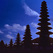 Silhouettes of temples on Bali