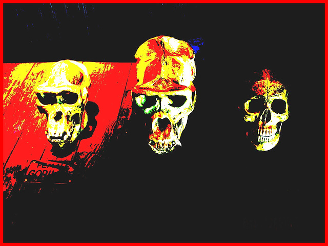 Têtes de squelettes / Happy faces - Modifiées avec photofiltre / Disneyworld. 29 décembre 2006.