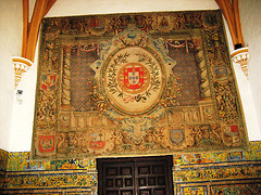 Sevilla, Alcázar, tapestry with the Portuguese coat of arms