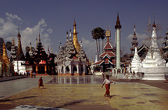 At the Shwedagon Pagoda, Rangoon, Burma