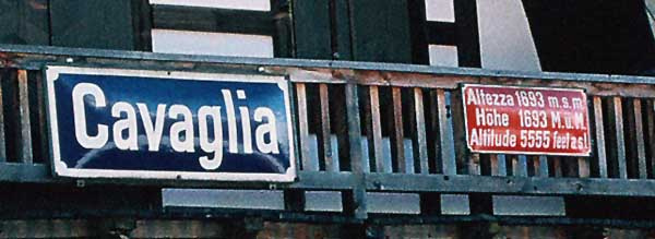 Altitude Marker and Station Sign, Cavaglia, Switzerland, 1998