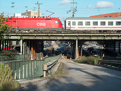 Train on a Brigde in Hamburg