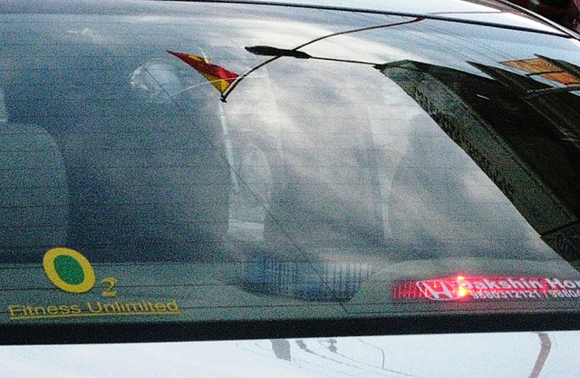 Flag on a windscreen